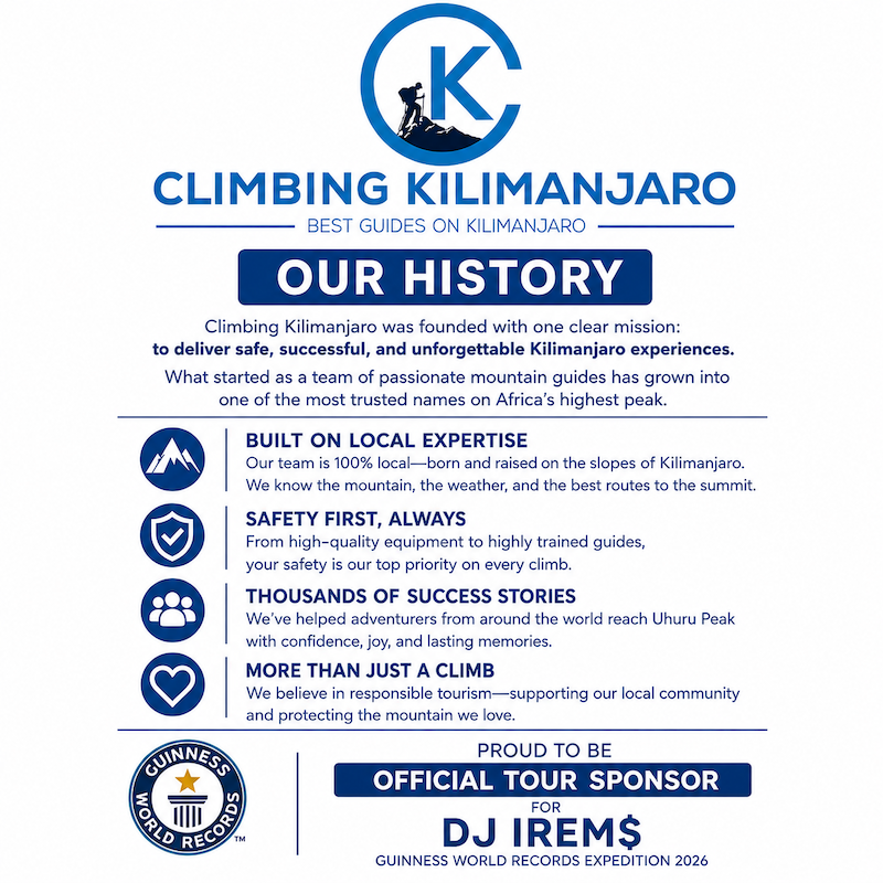 DJ IREM$ Teams Up with Climbing Kilimanjaro as Official Tour Guide Sponsor for Guinness World Records™ Expedition