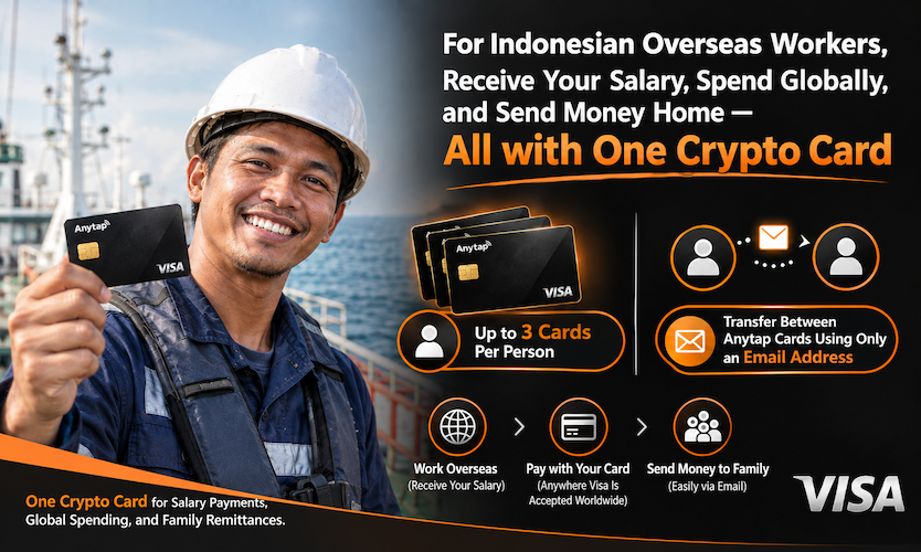 Anytap Crypto Card Lets Indonesian Migrant Workers Get Paid, Spend, and Send Money Home in One Account