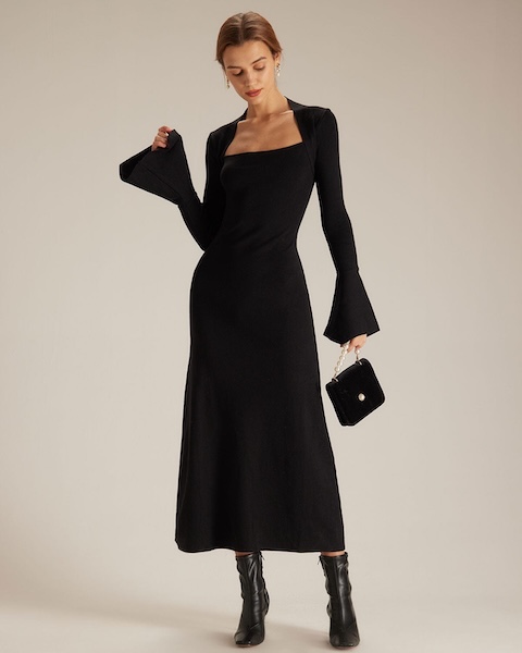 RIHOAS Shares a Fit Check for Fall Occasion Dresses That Starts With Stretch Level